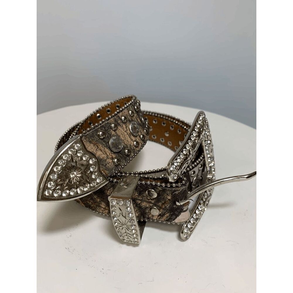 Blazin Roxx Green and Pink Camo Jeweled Western Belt